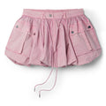 GANNI Washed Stretch Cotton Mini Bubble Skirt (Bleached Mauve)