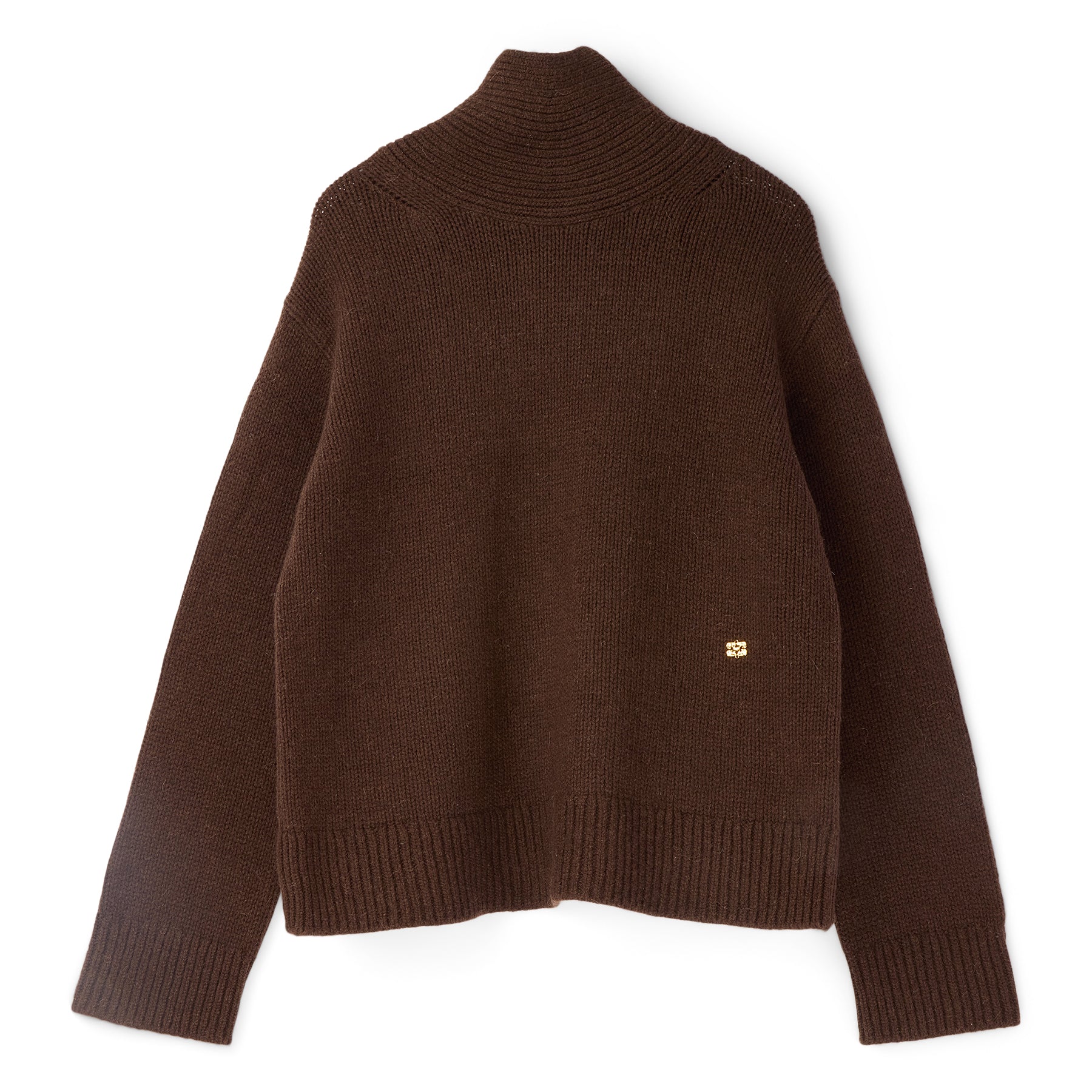 GANNI Open Back Pullover Sweater (Shaved Chocolate) Top