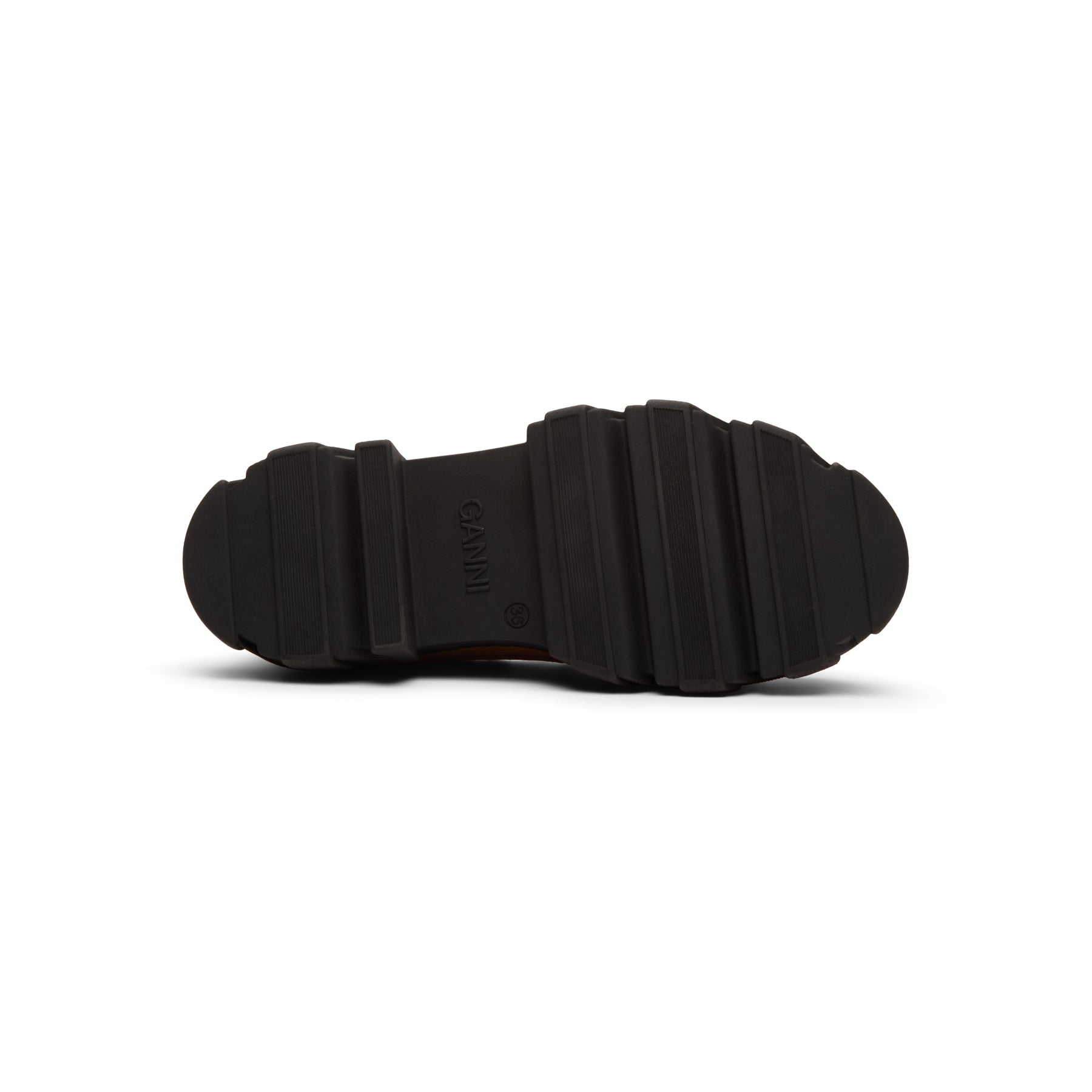 ganni-cleated-derbies-suede-cognac  Footwear