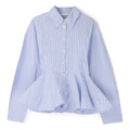 GANNI Stripe Peplum Shirt (Lavender Lustre) Top