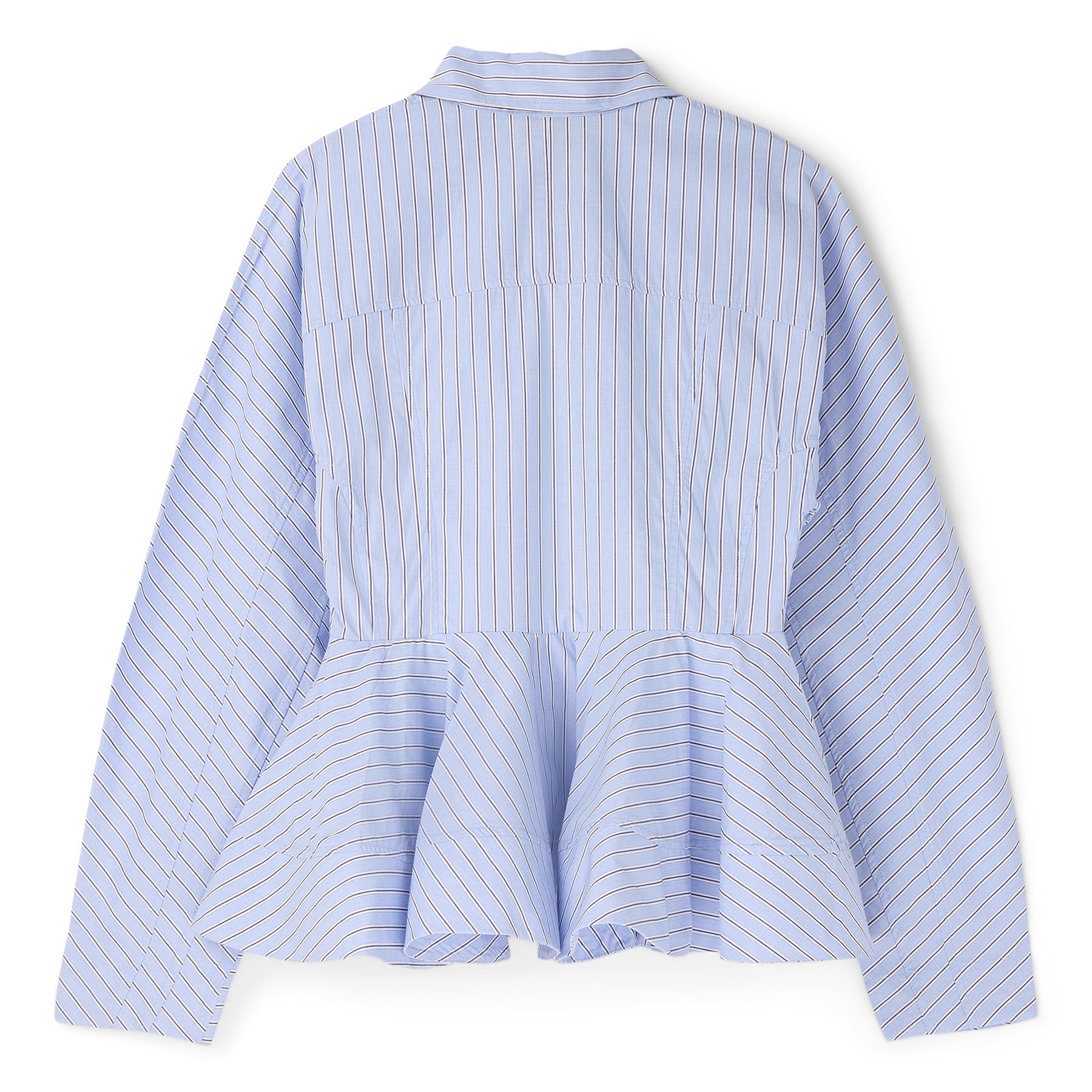 GANNI Stripe Peplum Shirt (Lavender Lustre) Top