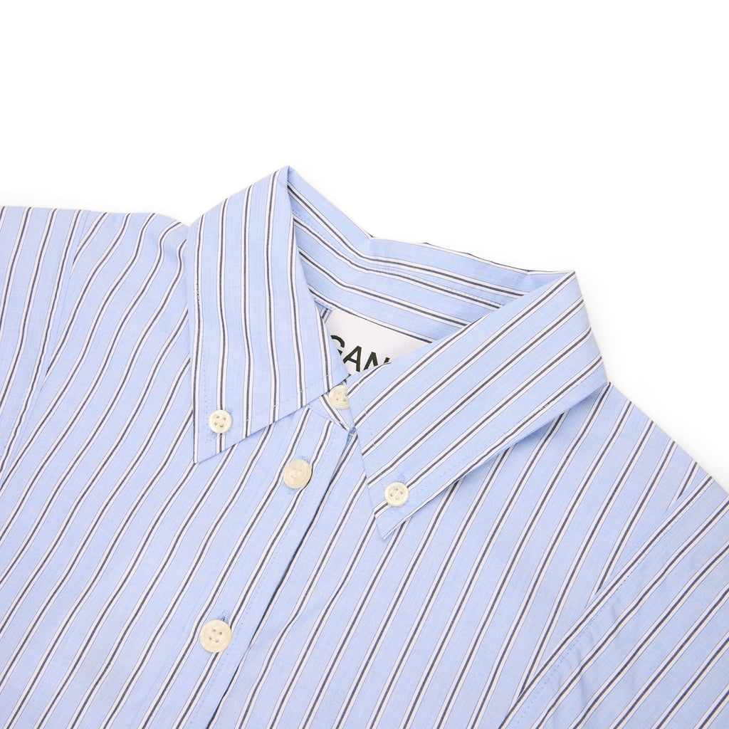 GANNI Stripe Peplum Shirt (Lavender Lustre) Top