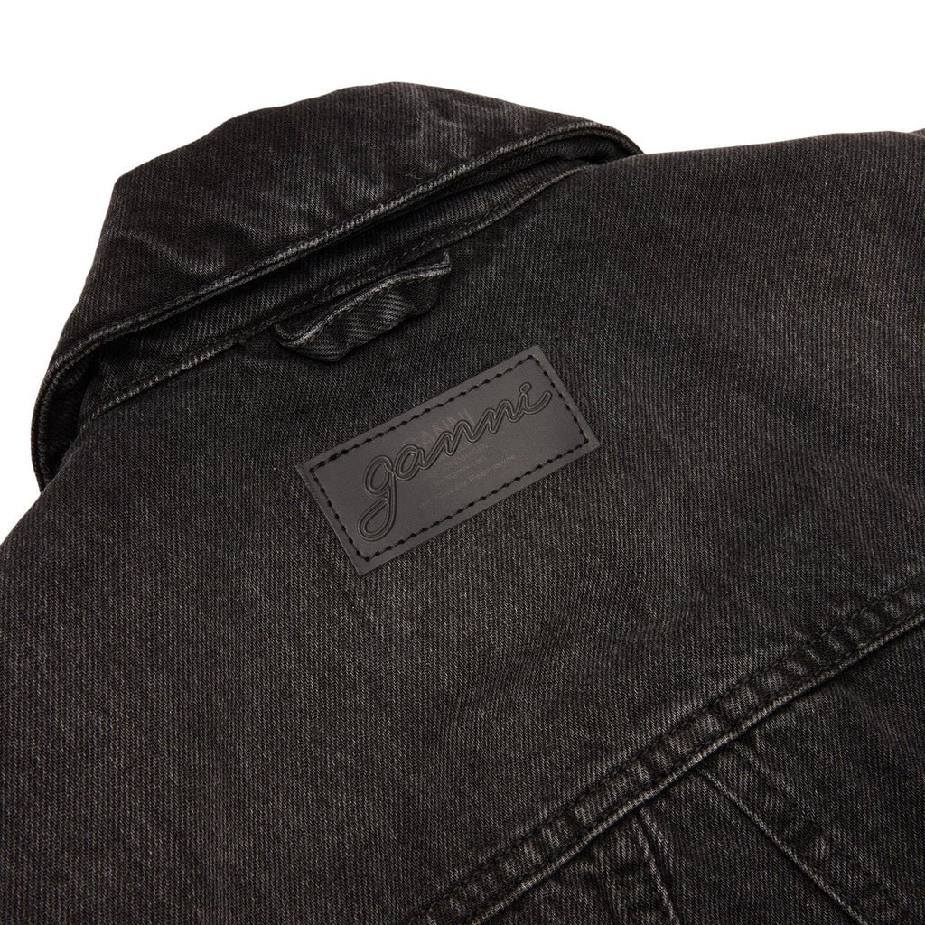 GANNI Rigid Denim Jacket (Black Washed) Top