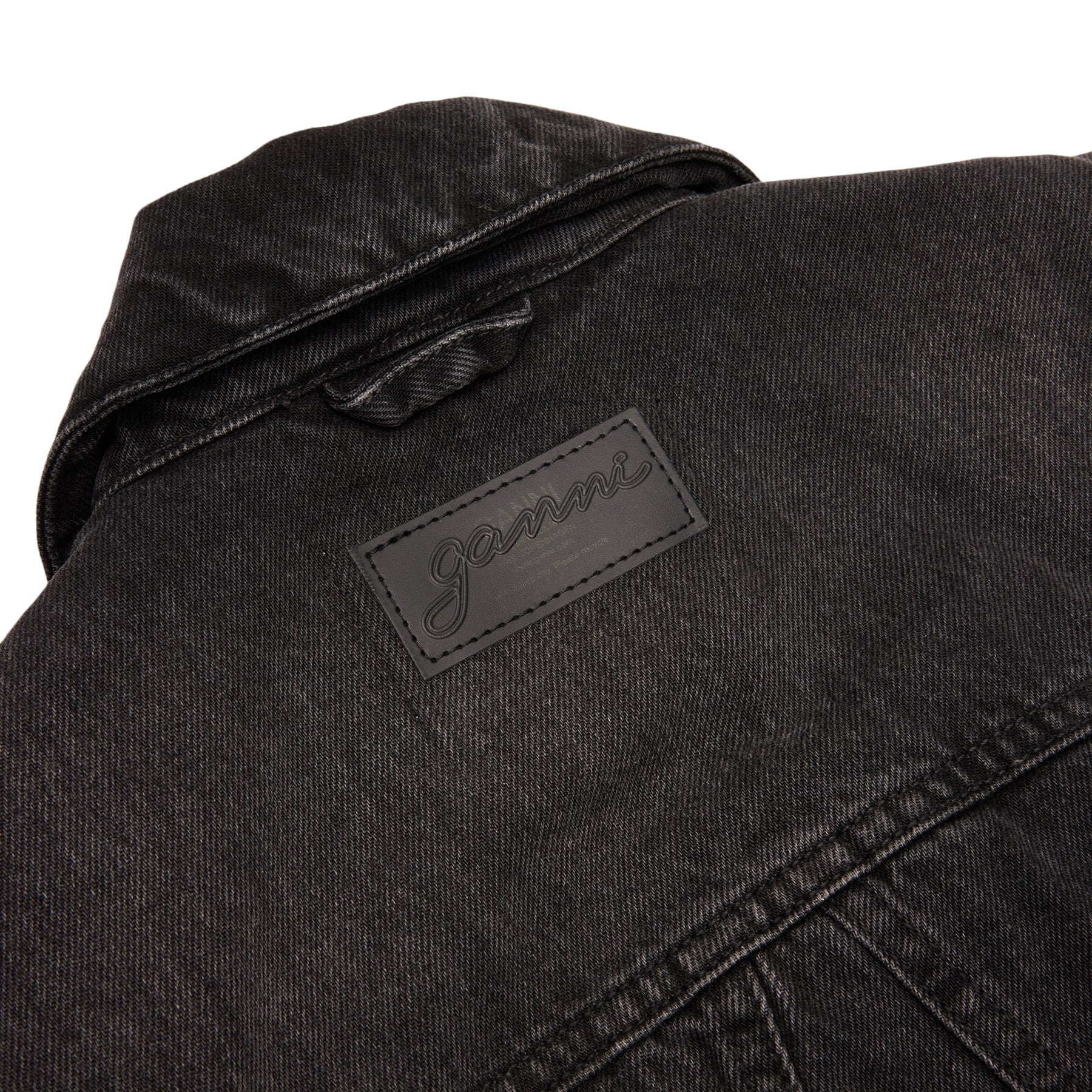 GANNI Rigid Denim Jacket (Black Washed) Top