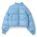 GANNI Shiny Nylon Short Puffer Jacket (Blissful Blue) Top