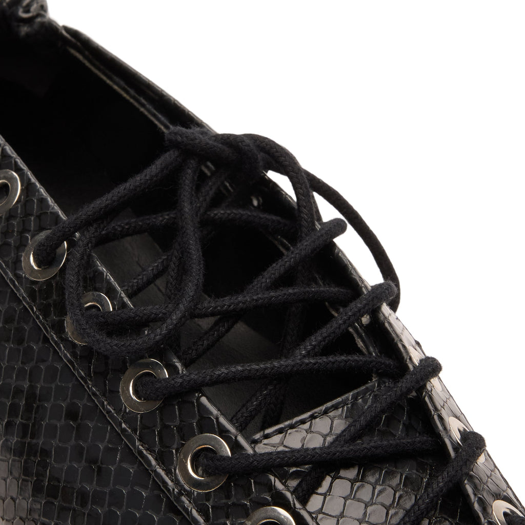 ganni-eyelets-lace-up-ballerina-snake-black-oyster  Footwear