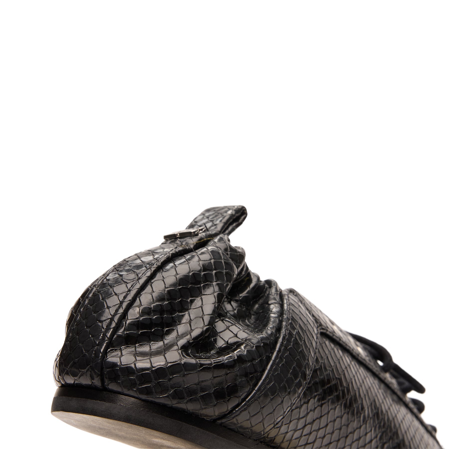 ganni-eyelets-lace-up-ballerina-snake-black-oyster  Footwear
