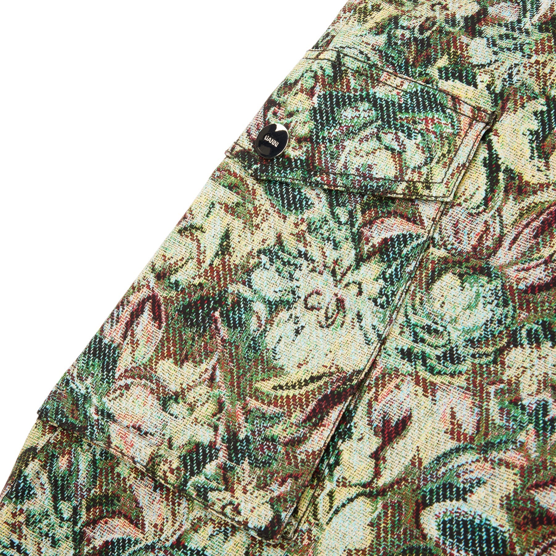GANNI Tapestry Twill Pants (Jadeite ) Trousers