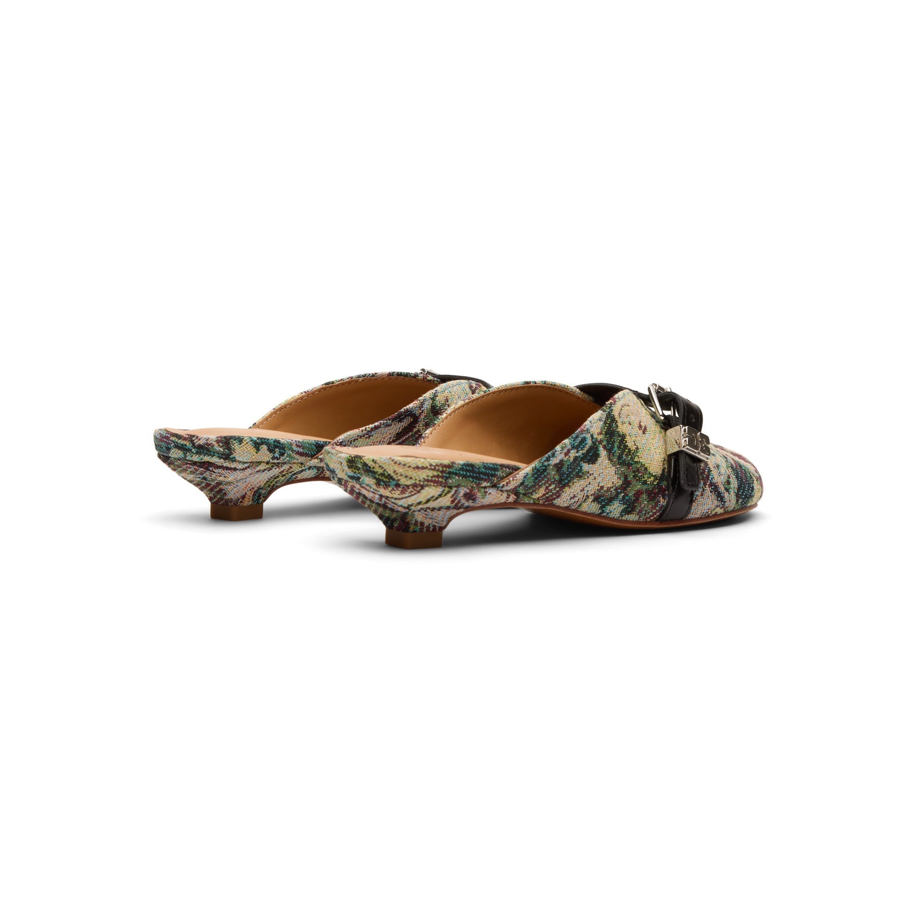 ganni-sue-kitten-heel-mule-tapestry-jadeite  Footwear
