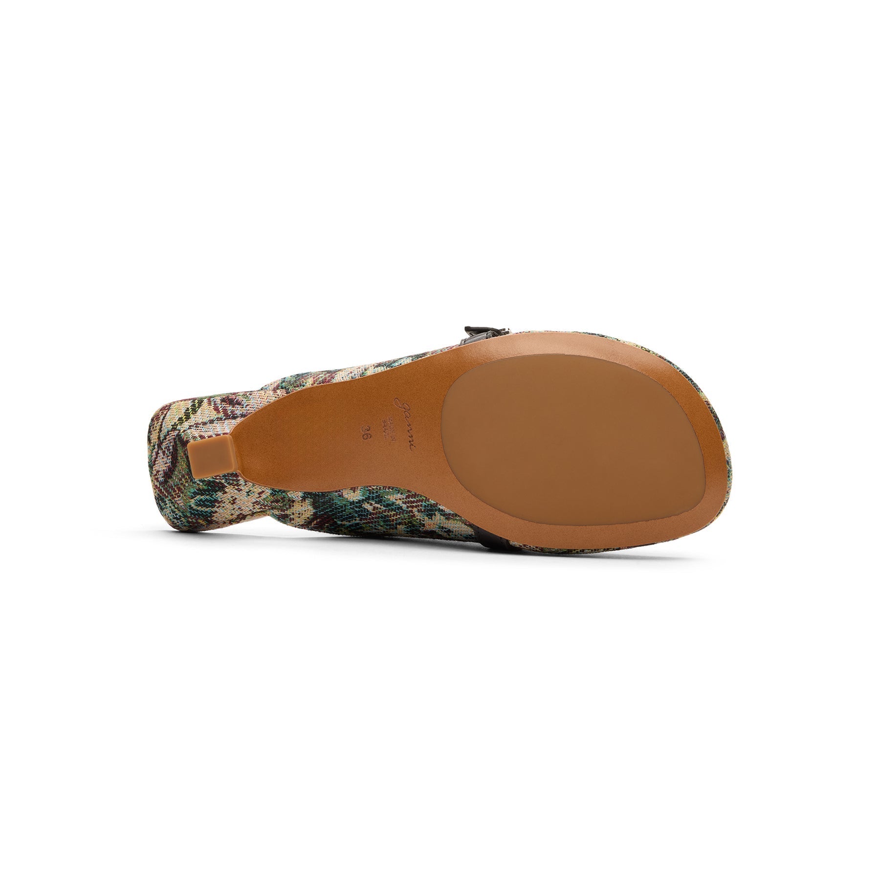 ganni-sue-kitten-heel-mule-tapestry-jadeite  Footwear