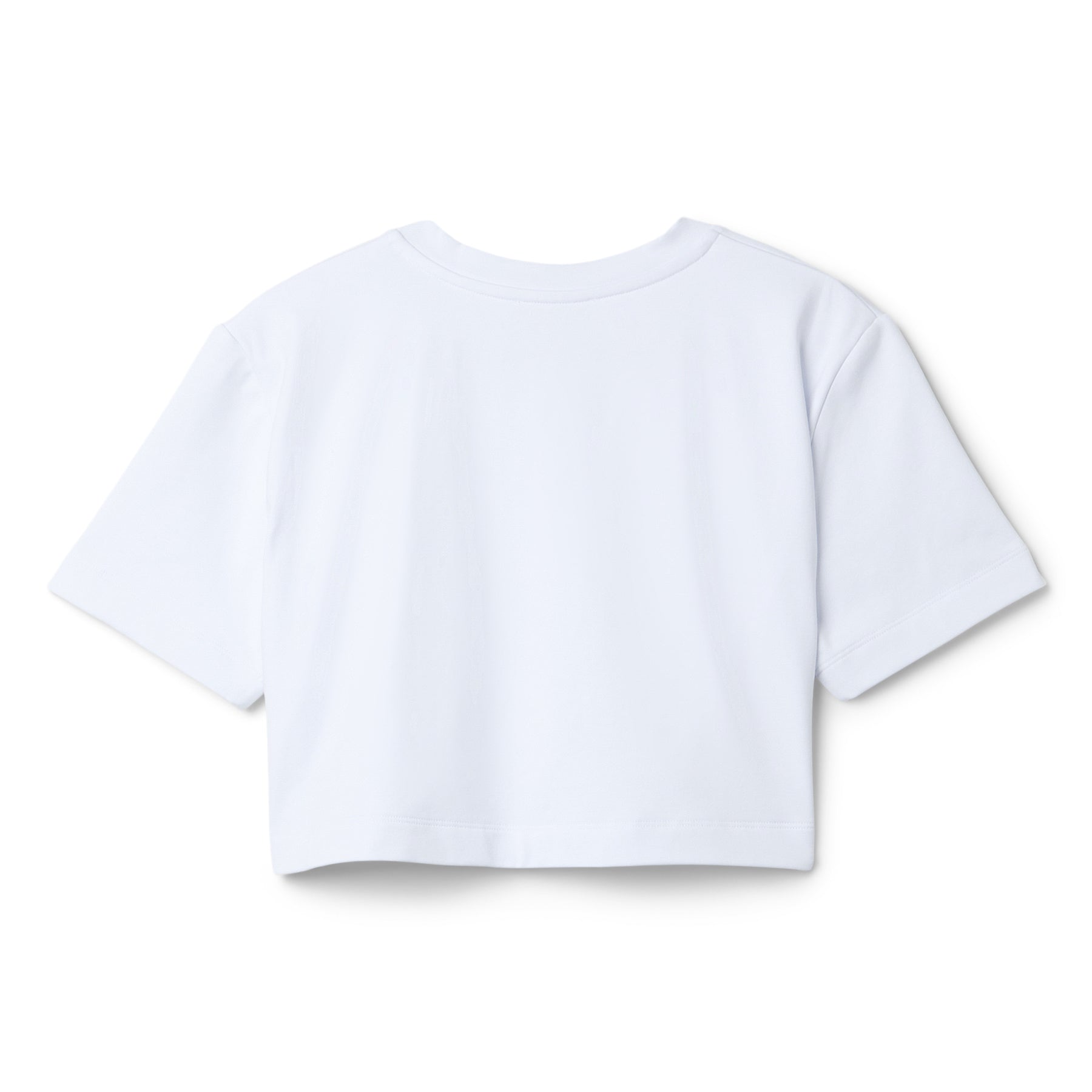 AREA Crystal Rosette Cropped T-Shirt (White) Top