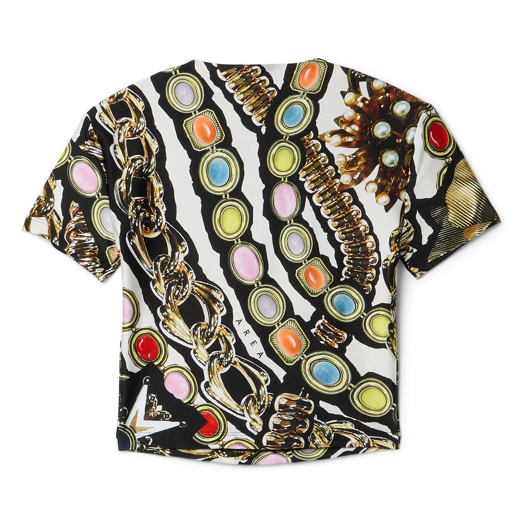 AREA Gemstone Chain Printed Cropped T-Shirt (Multi) Top