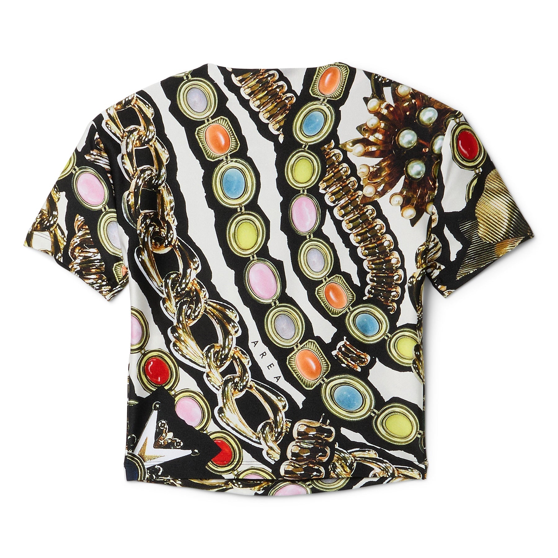 AREA Gemstone Chain Printed Cropped T-Shirt (Multi) Top