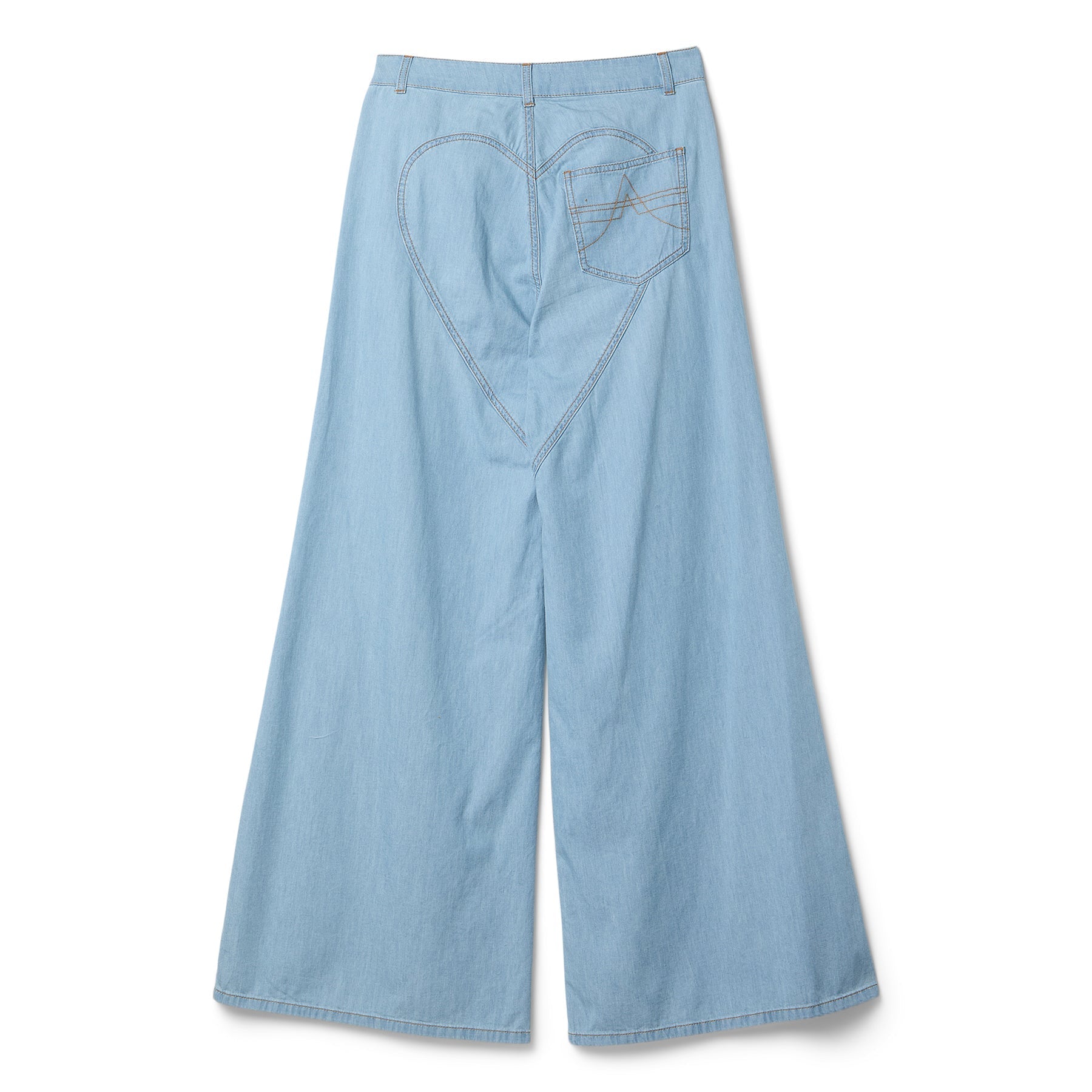 AREA Crystal Rosette Wide Leg Jean (Super light blue) Trousers