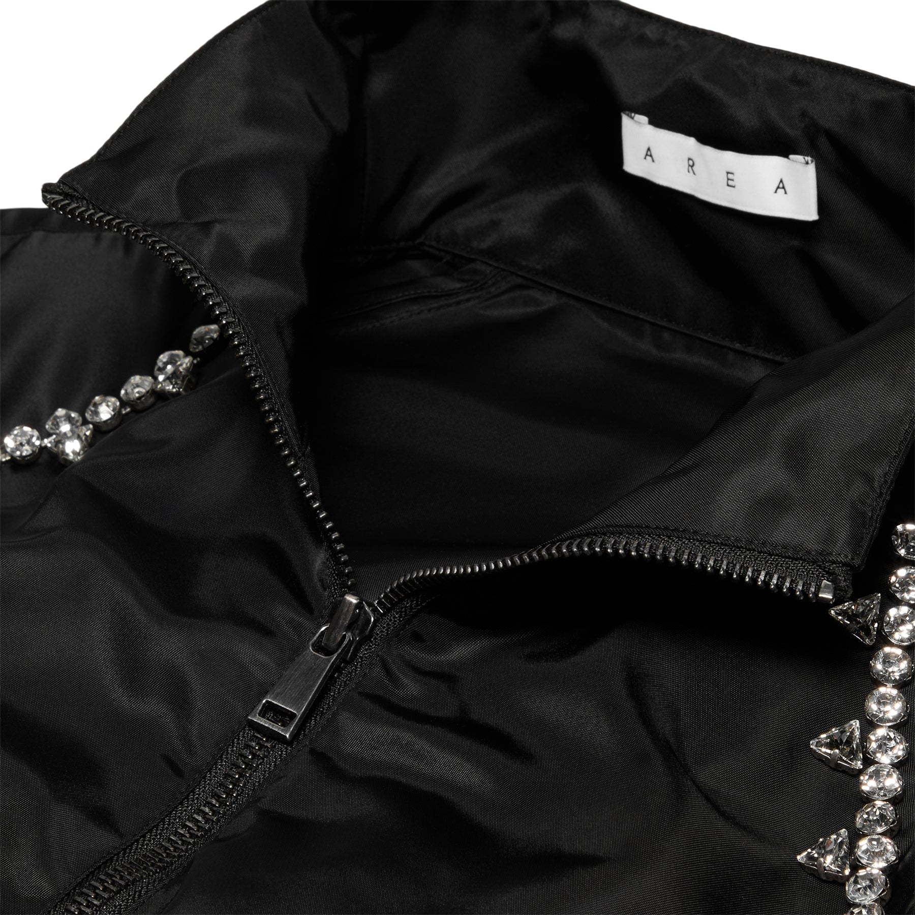 AREA Crystal Trim Track Jacket (Black) Top
