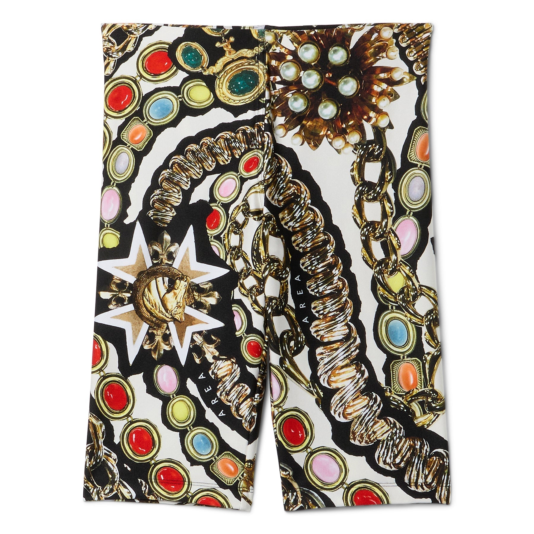 AREA Gemstone Chain Printed Biker Short (Multi)Trousers