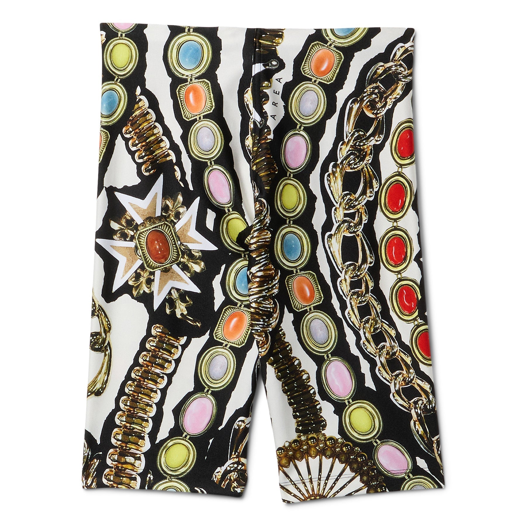 AREA Gemstone Chain Printed Biker Short (Multi)Trousers