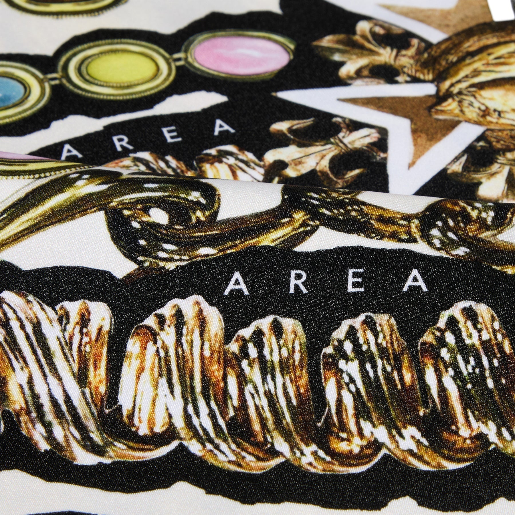 AREA Gemstone Chain Printed Biker Short (Multi)Trousers