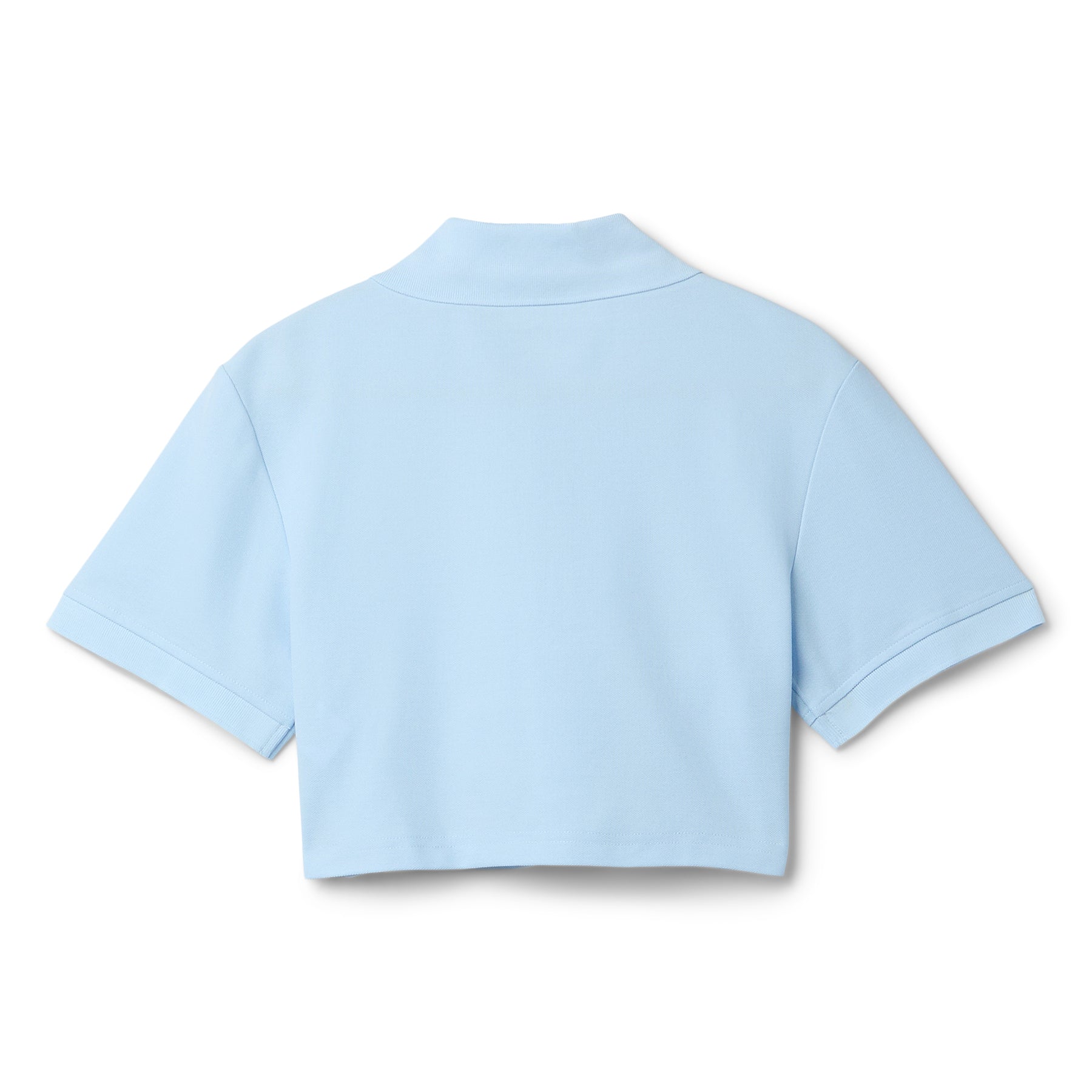 AREA Crystal Heart Cutout Cropped Polo (Baby Blue)Top