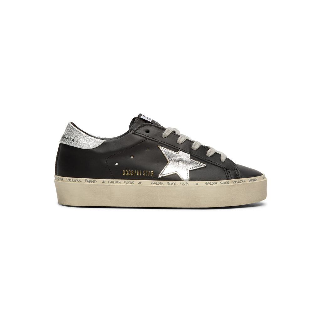 golden-goose-hi-star-leather-upper-laminated-star-black-silver  Footwear