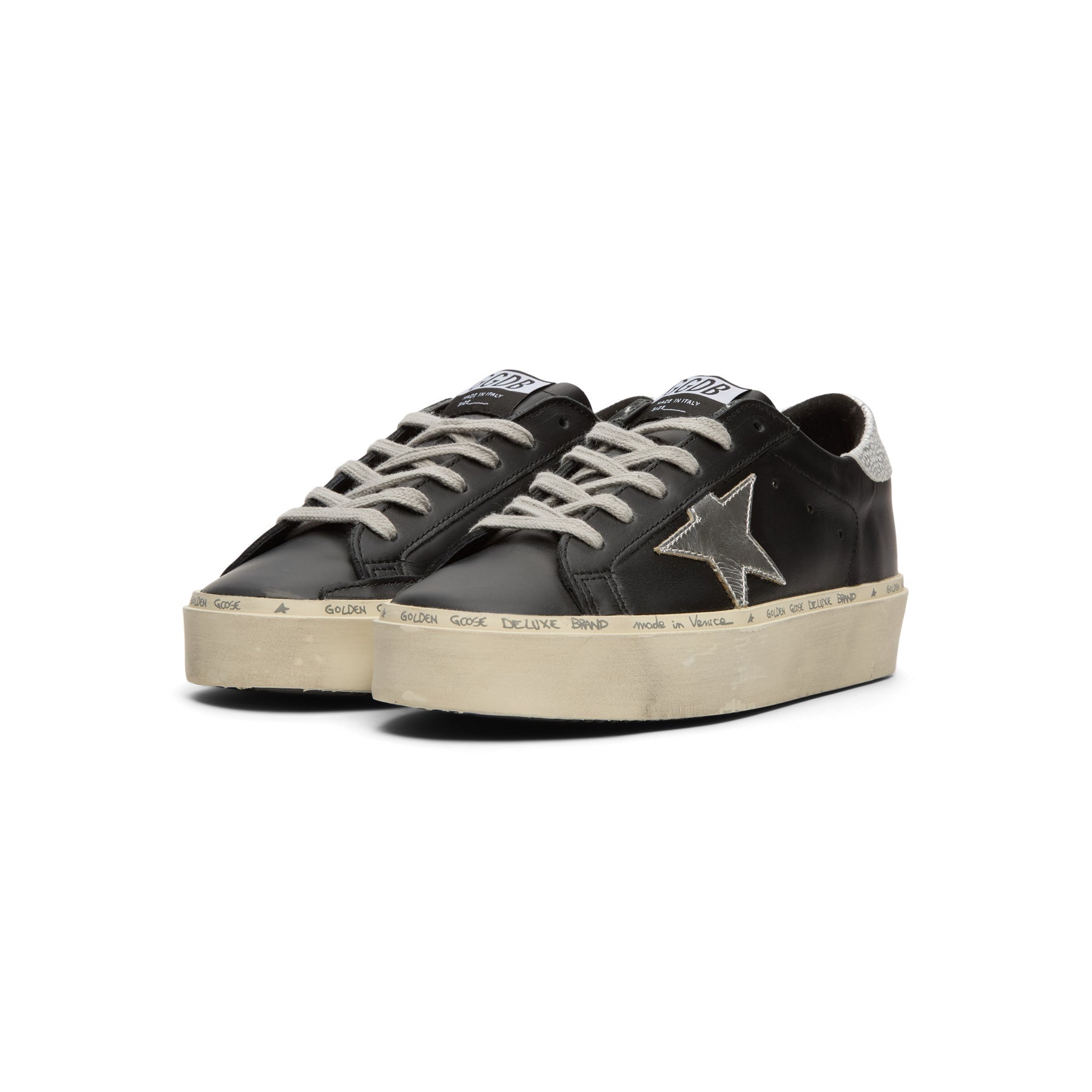 golden-goose-hi-star-leather-upper-laminated-star-black-silver  Footwear