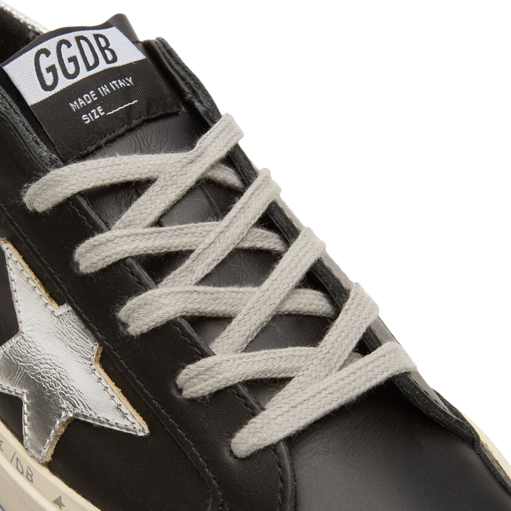 golden-goose-hi-star-leather-upper-laminated-star-black-silver  Footwear