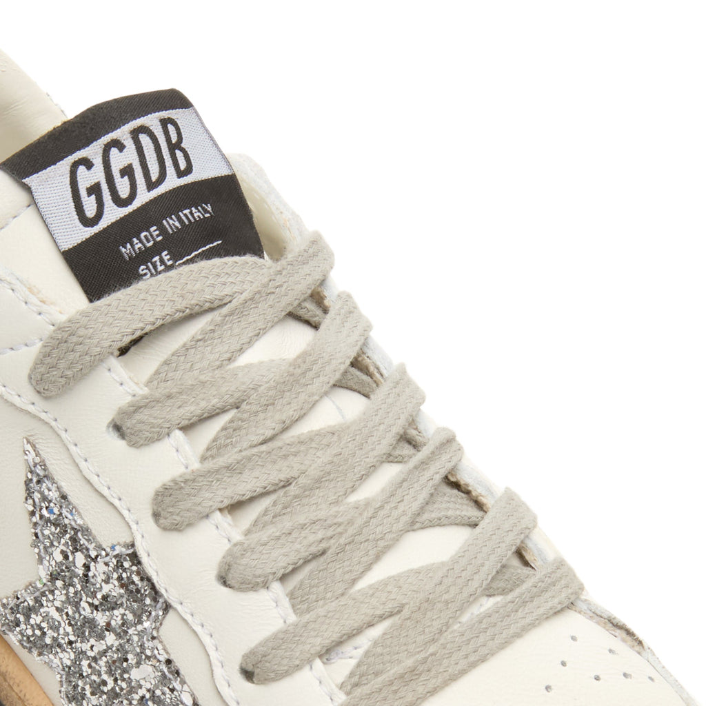 golden-goose-ballstar-nappa-upper-and-spur-glitter-white-silver  Footwear