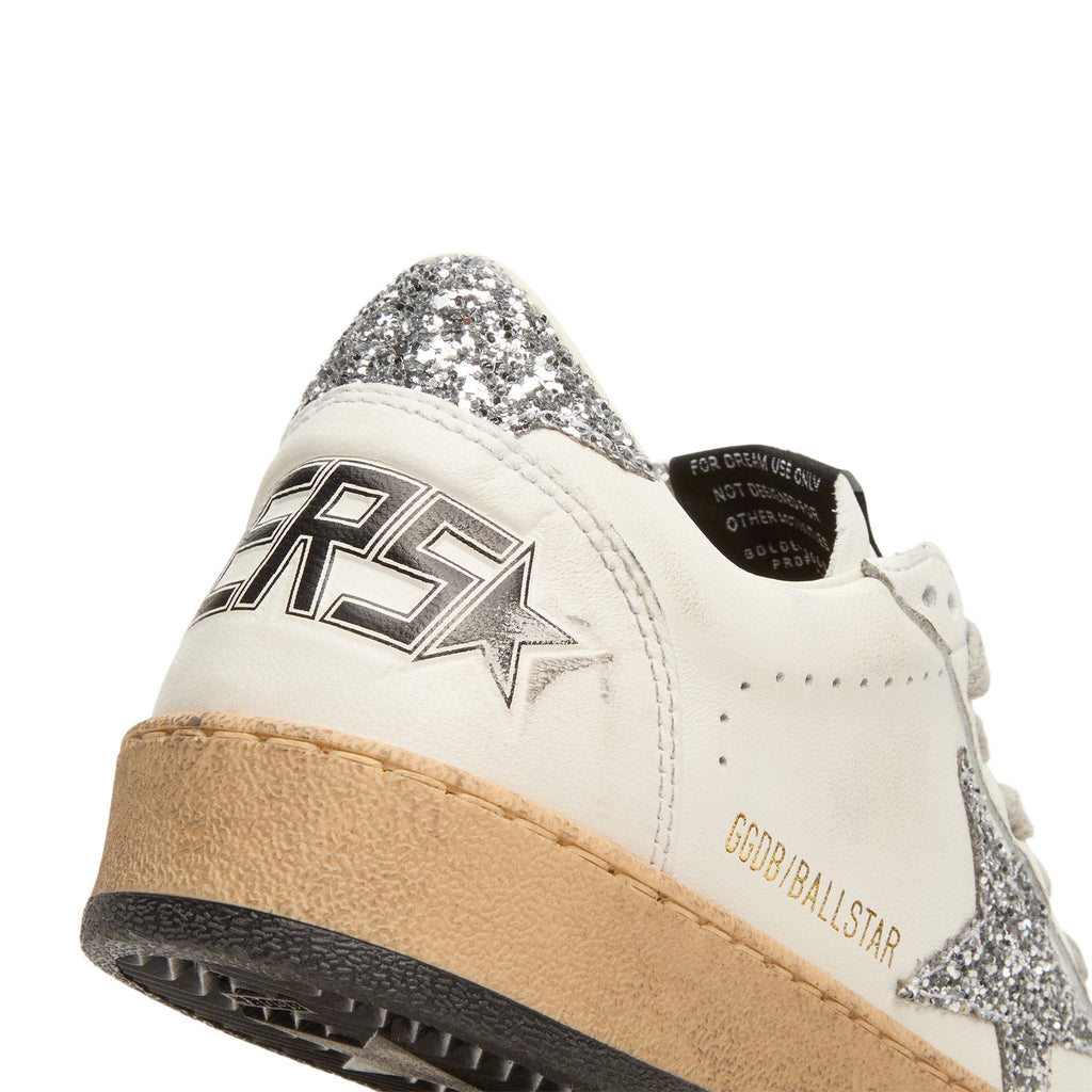 golden-goose-ballstar-nappa-upper-and-spur-glitter-white-silver  Footwear