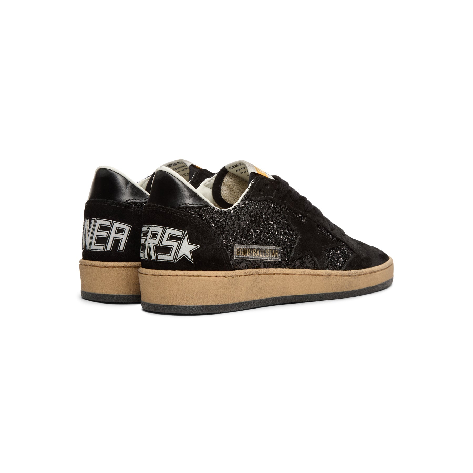 golden-goose-ballstar-glitter-upper-nylon-tongue-suede-black  Footwear