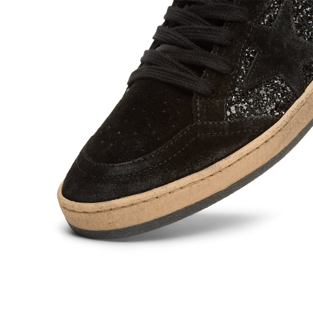 golden-goose-ballstar-glitter-upper-nylon-tongue-suede-black  Footwear