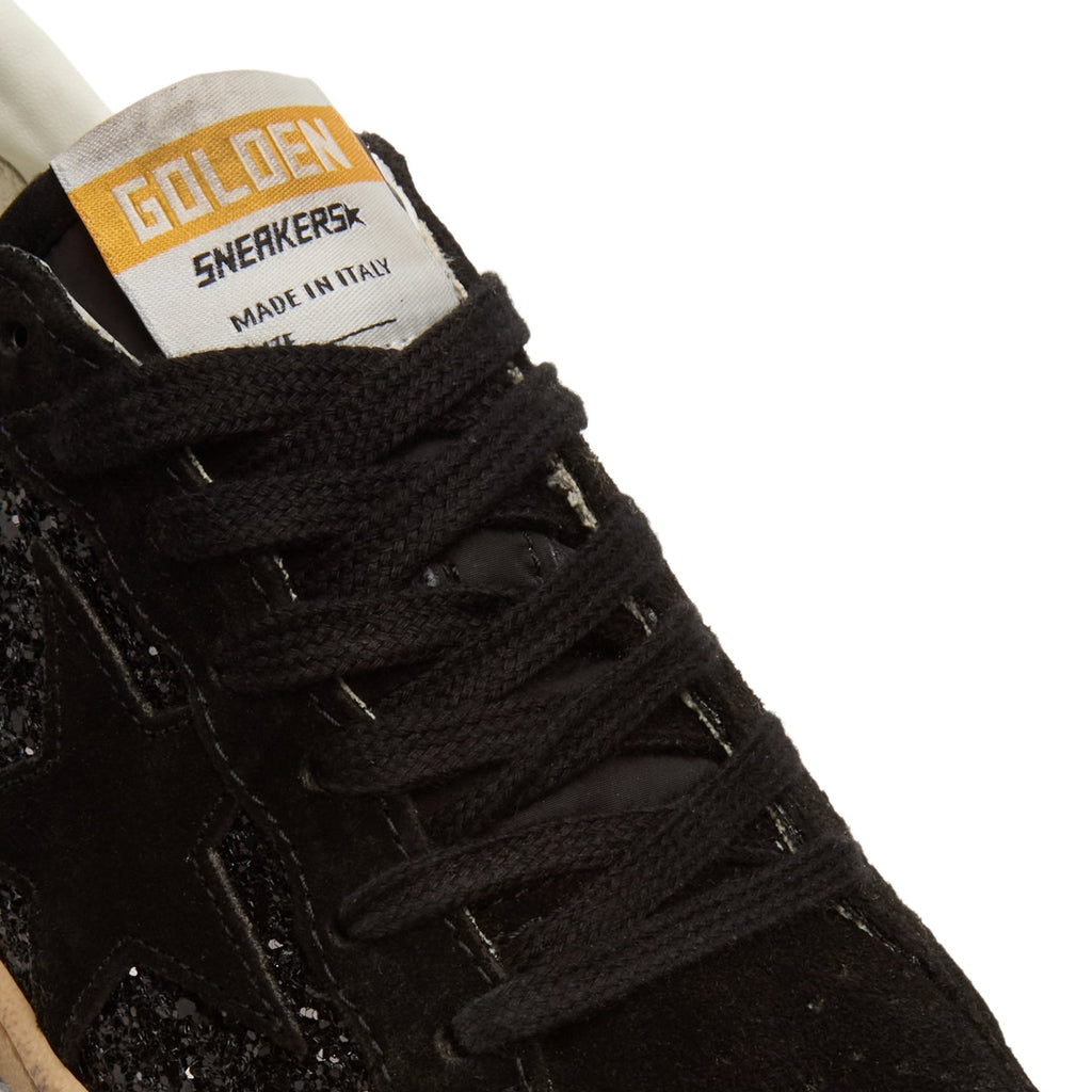 golden-goose-ballstar-glitter-upper-nylon-tongue-suede-black  Footwear