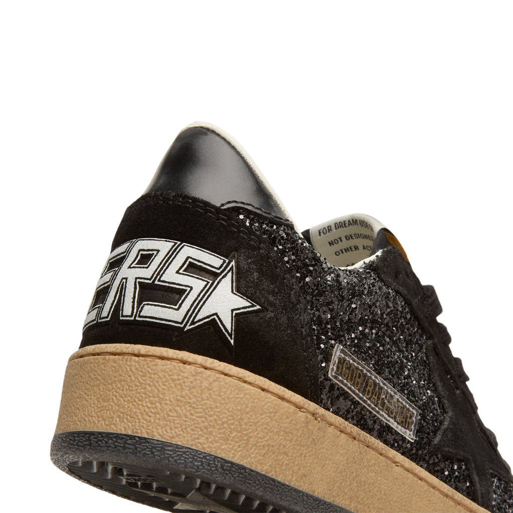 golden-goose-ballstar-glitter-upper-nylon-tongue-suede-black  Footwear