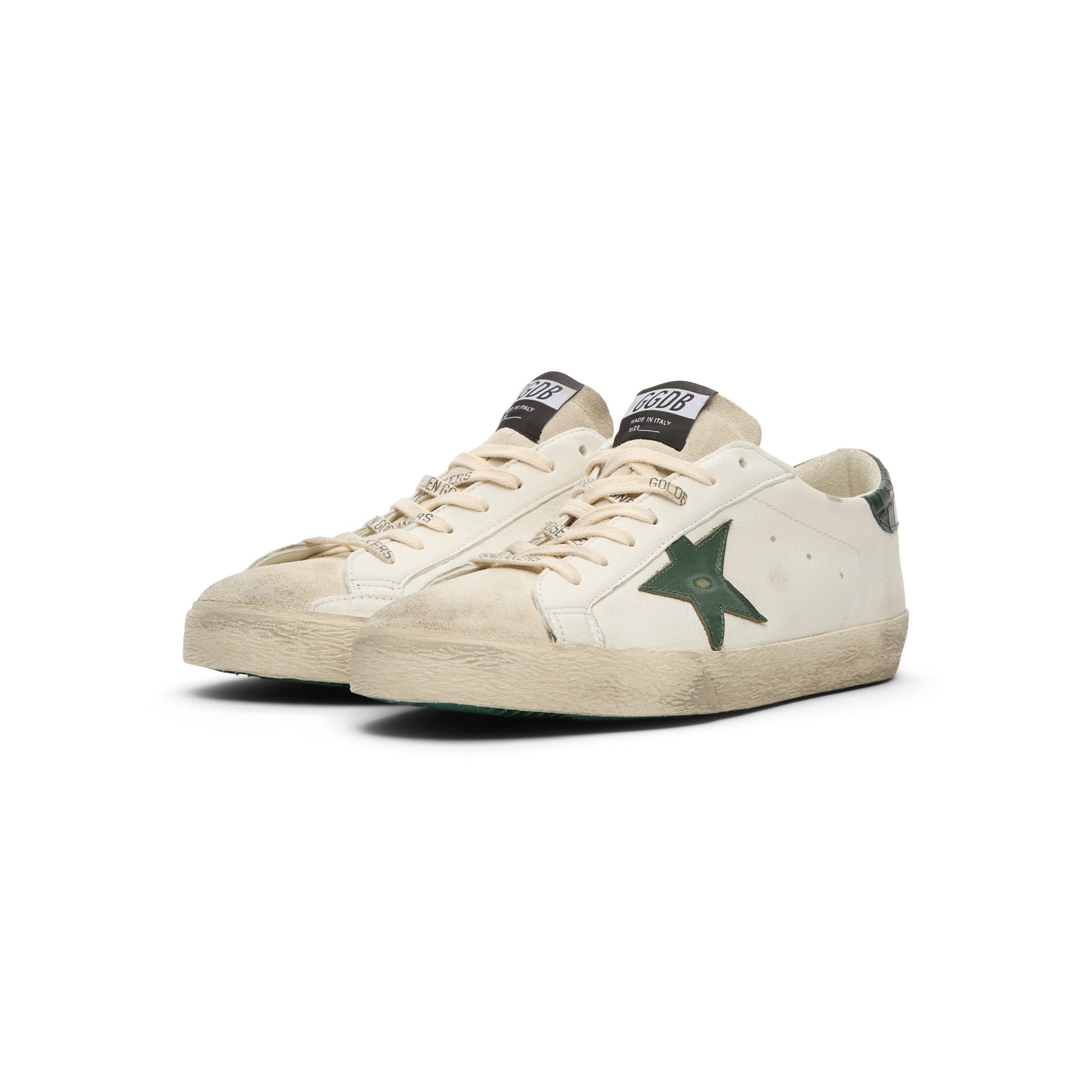 golden-goose-super-star-white-green  Footwear