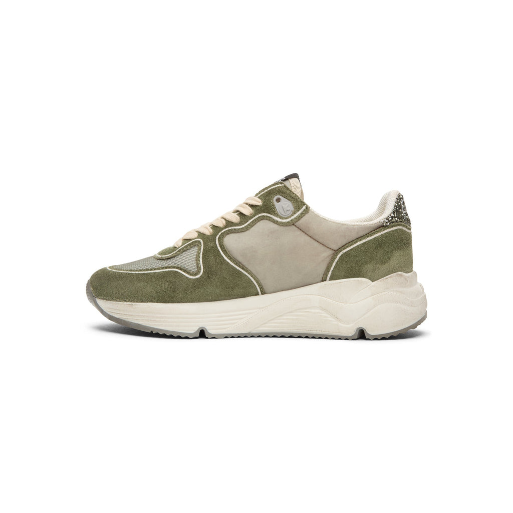 golden-goose-running-green-silver  Footwear