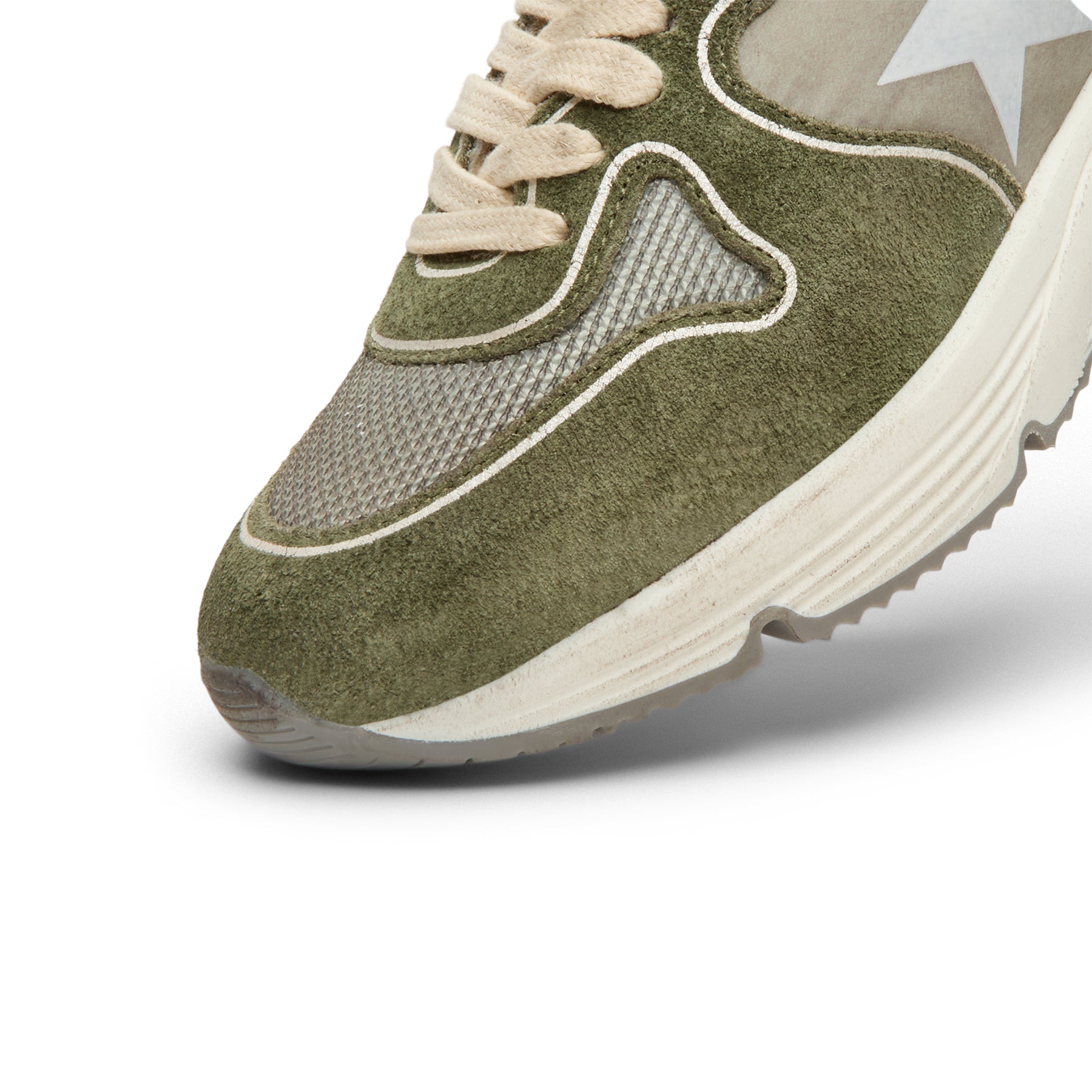 golden-goose-running-green-silver  Footwear