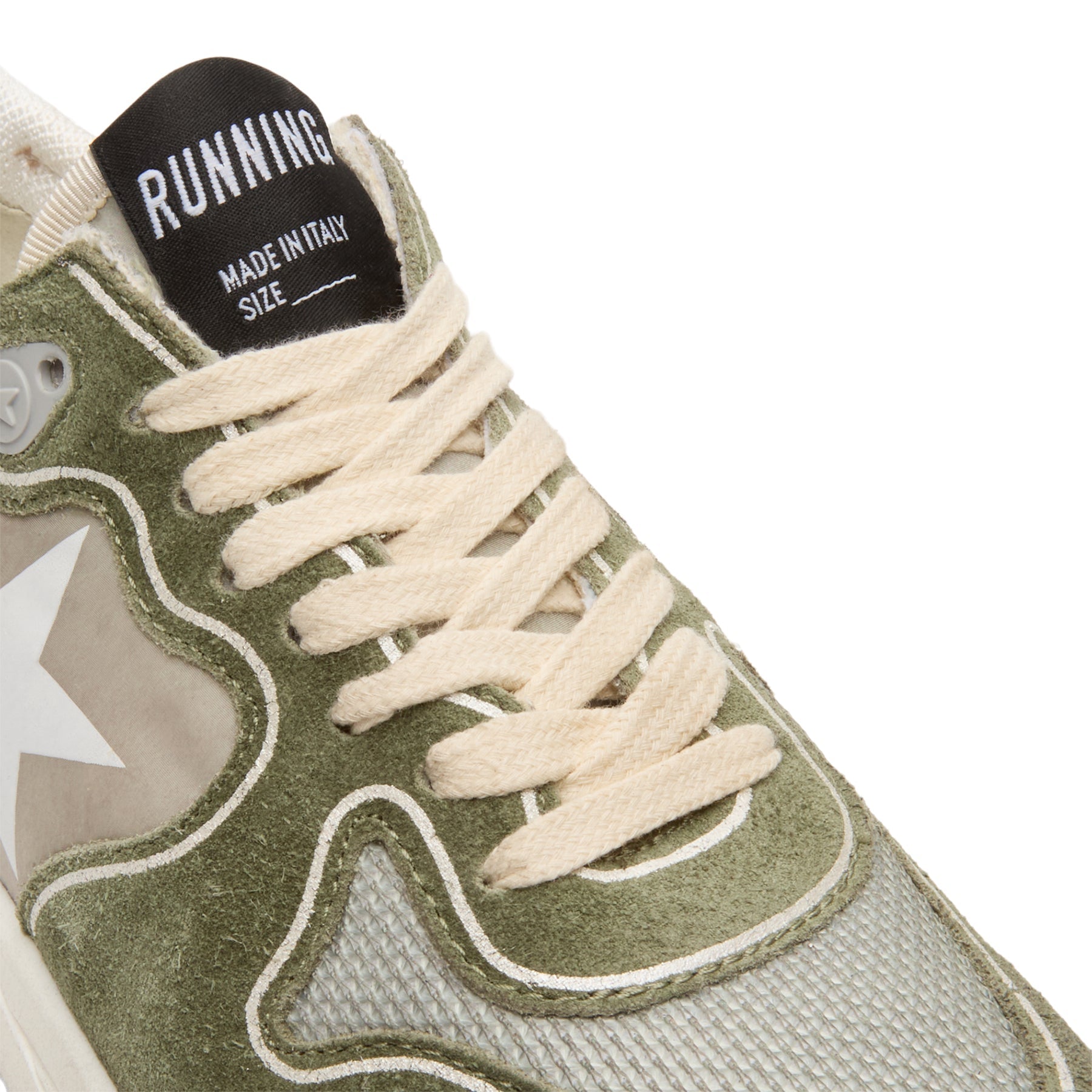 golden-goose-running-green-silver  Footwear