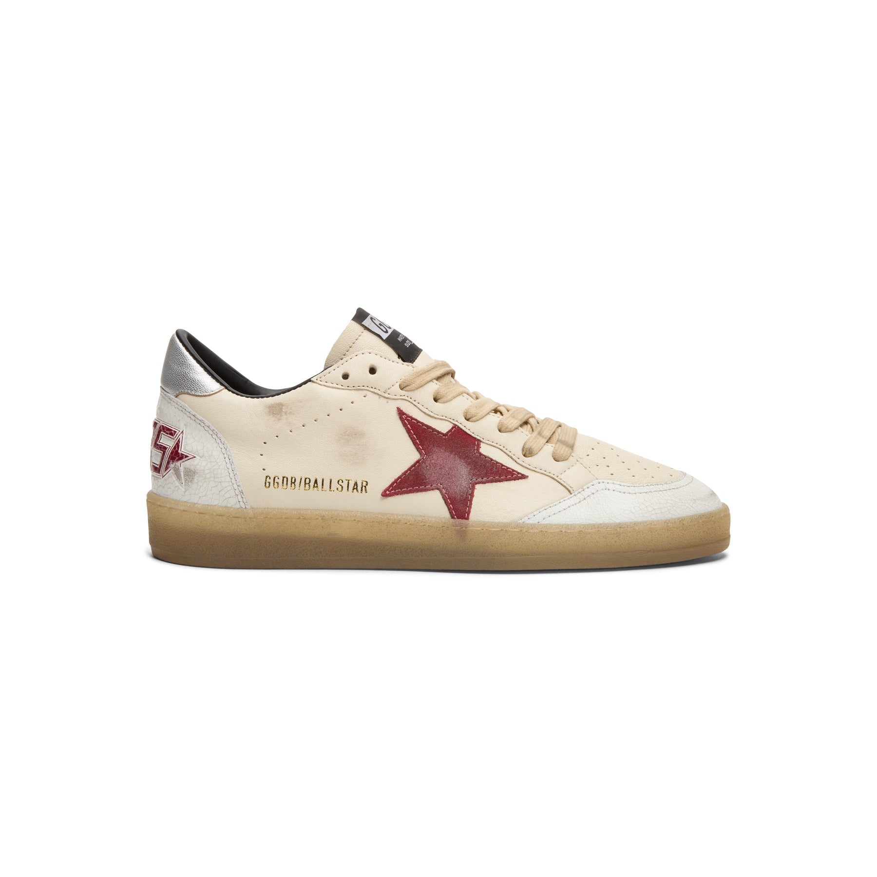 golden-goose-ballstar-nappa-upper-and-tongue-crack-butter-beige-white-red-silver  Footwear