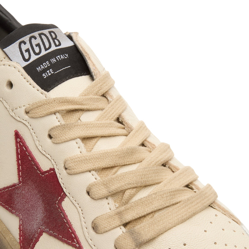 golden-goose-ballstar-nappa-upper-and-tongue-crack-butter-beige-white-red-silver  Footwear