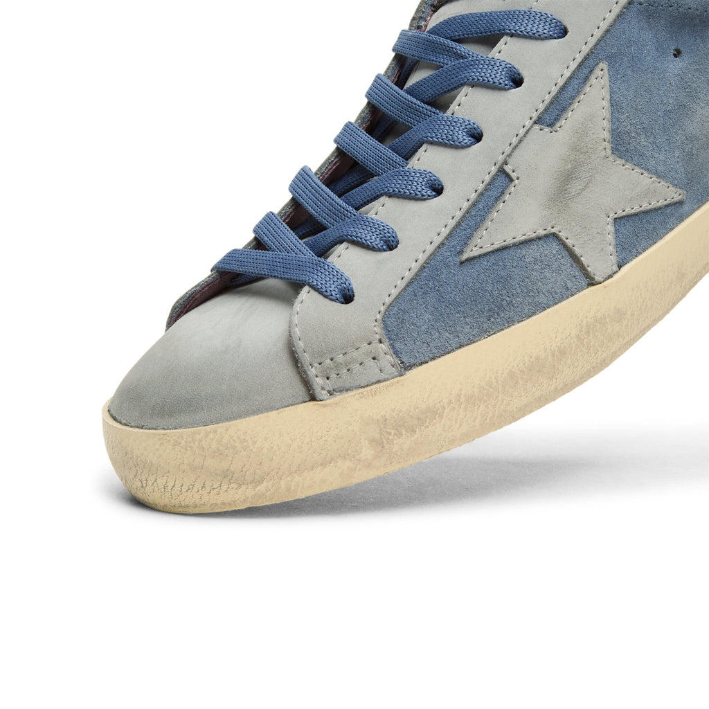 golden-goose-super-star-suede-and-nabuk-upper-blue-denim-silver-blue  Footwear
