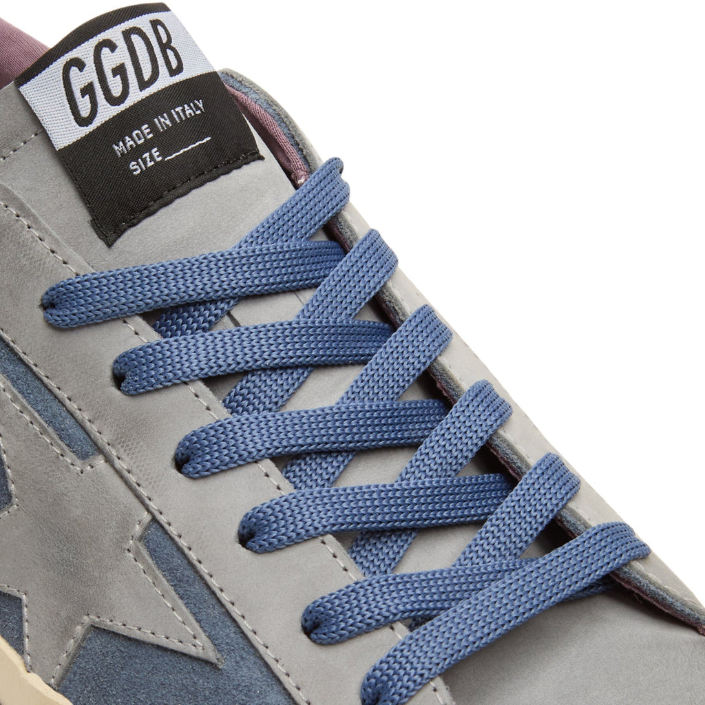 golden-goose-super-star-suede-and-nabuk-upper-blue-denim-silver-blue  Footwear