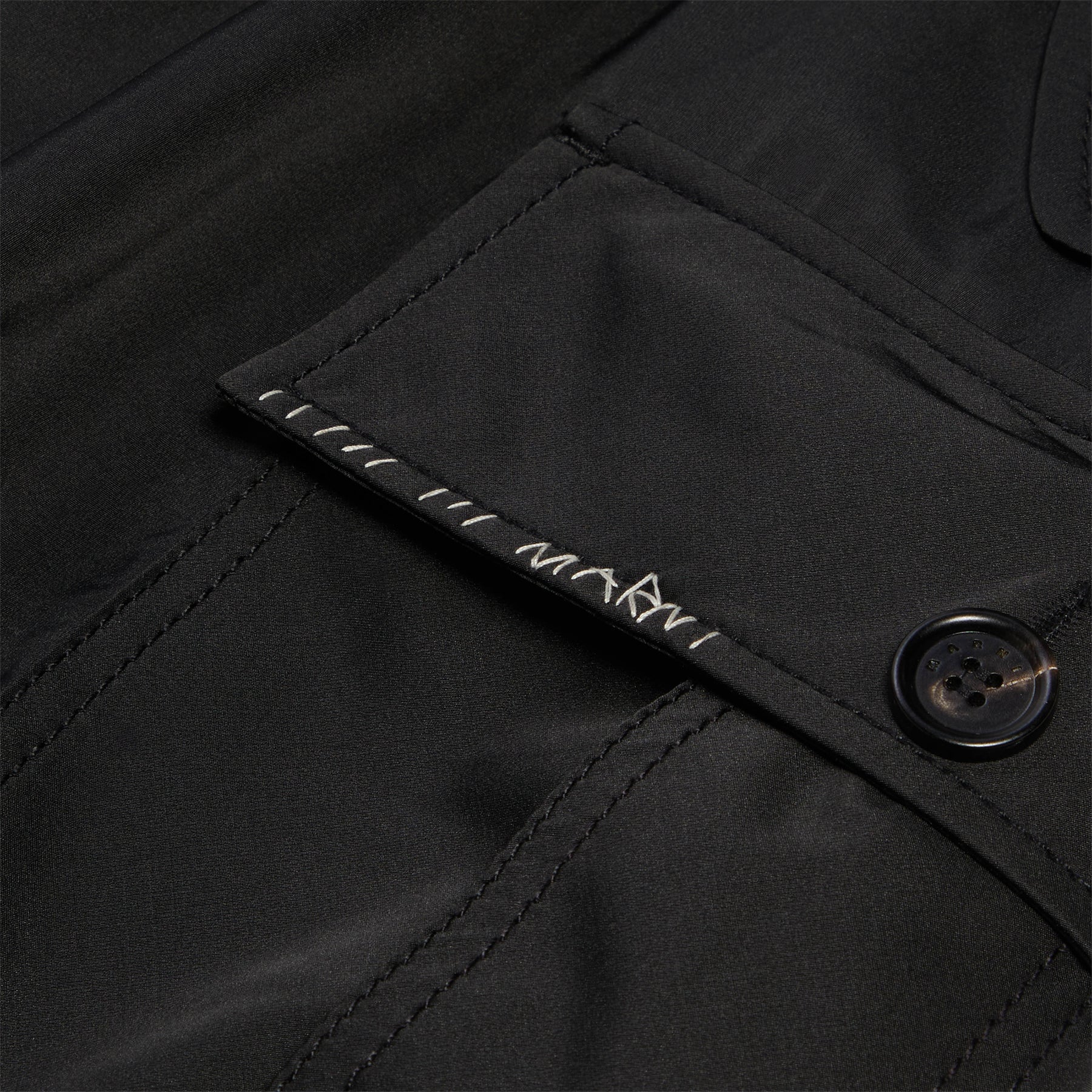 MARNI Water-repellent Taffeta Cargo Pants (Black) Trousers