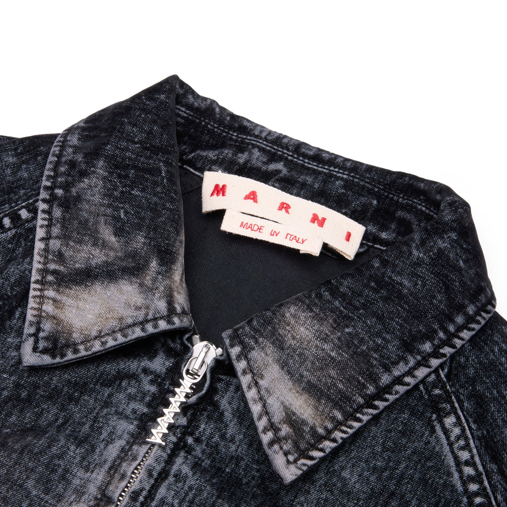 MARNI Flocked Denim Bomber Jacket (Black) Top