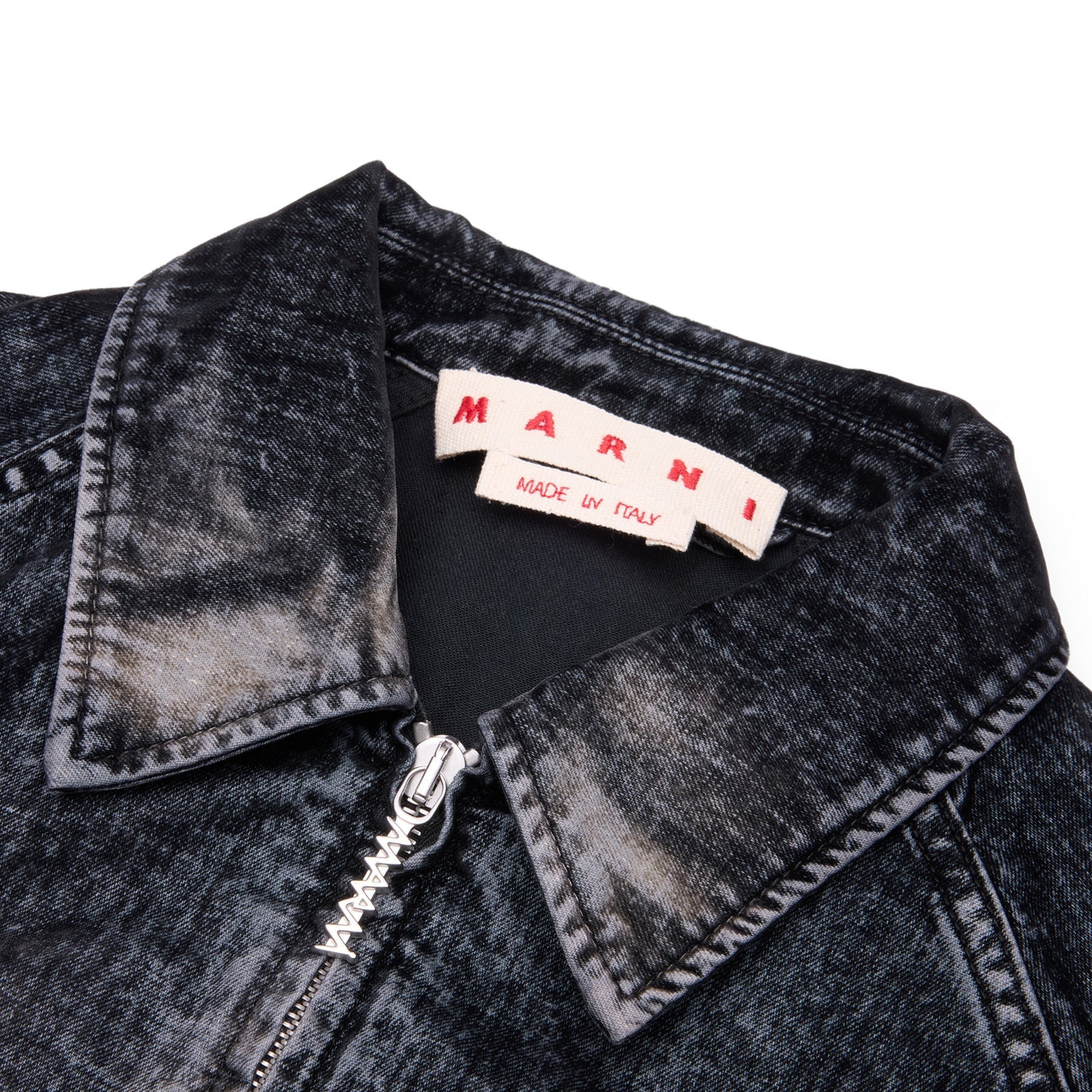 MARNI Flocked Denim Bomber Jacket (Black) Top