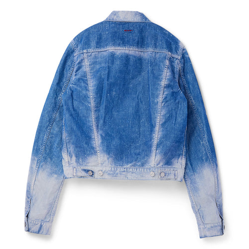 MARNI Flocked Denim Trucker Jacket (Iris blue) Top
