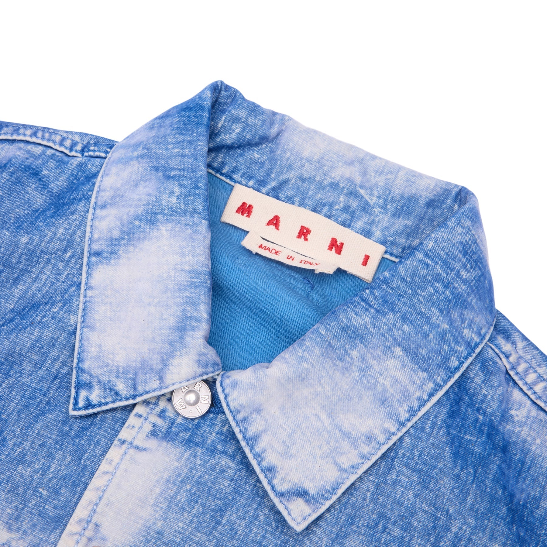 MARNI Flocked Denim Trucker Jacket (Iris blue) Top