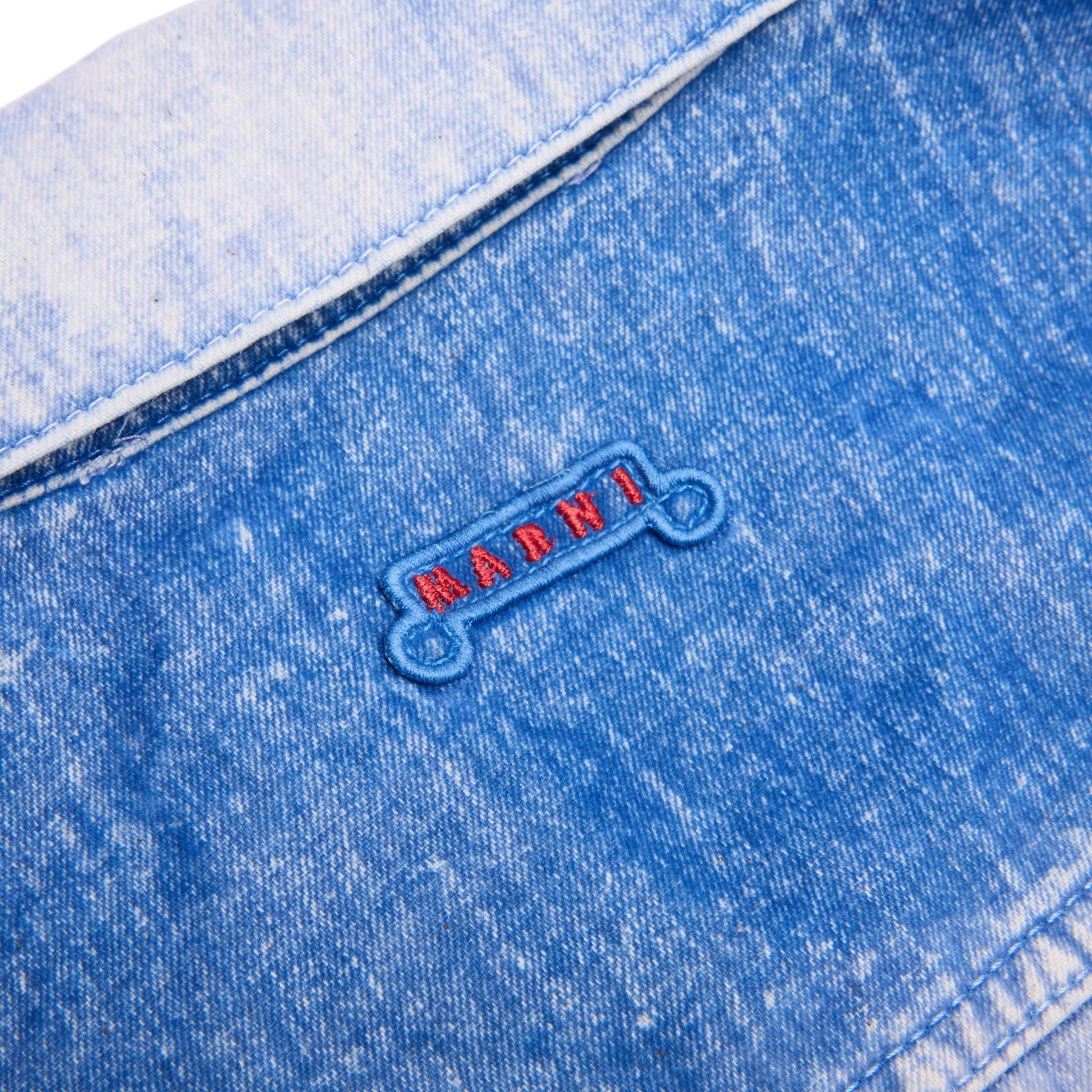 MARNI Flocked Denim Trucker Jacket (Iris blue) Top