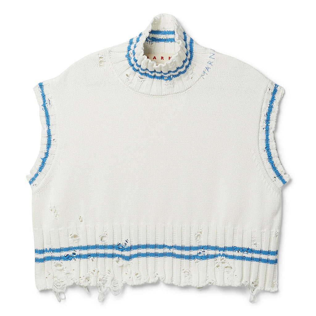 MARNI Cropped Turtleneck Sweater (Lily white) Top
