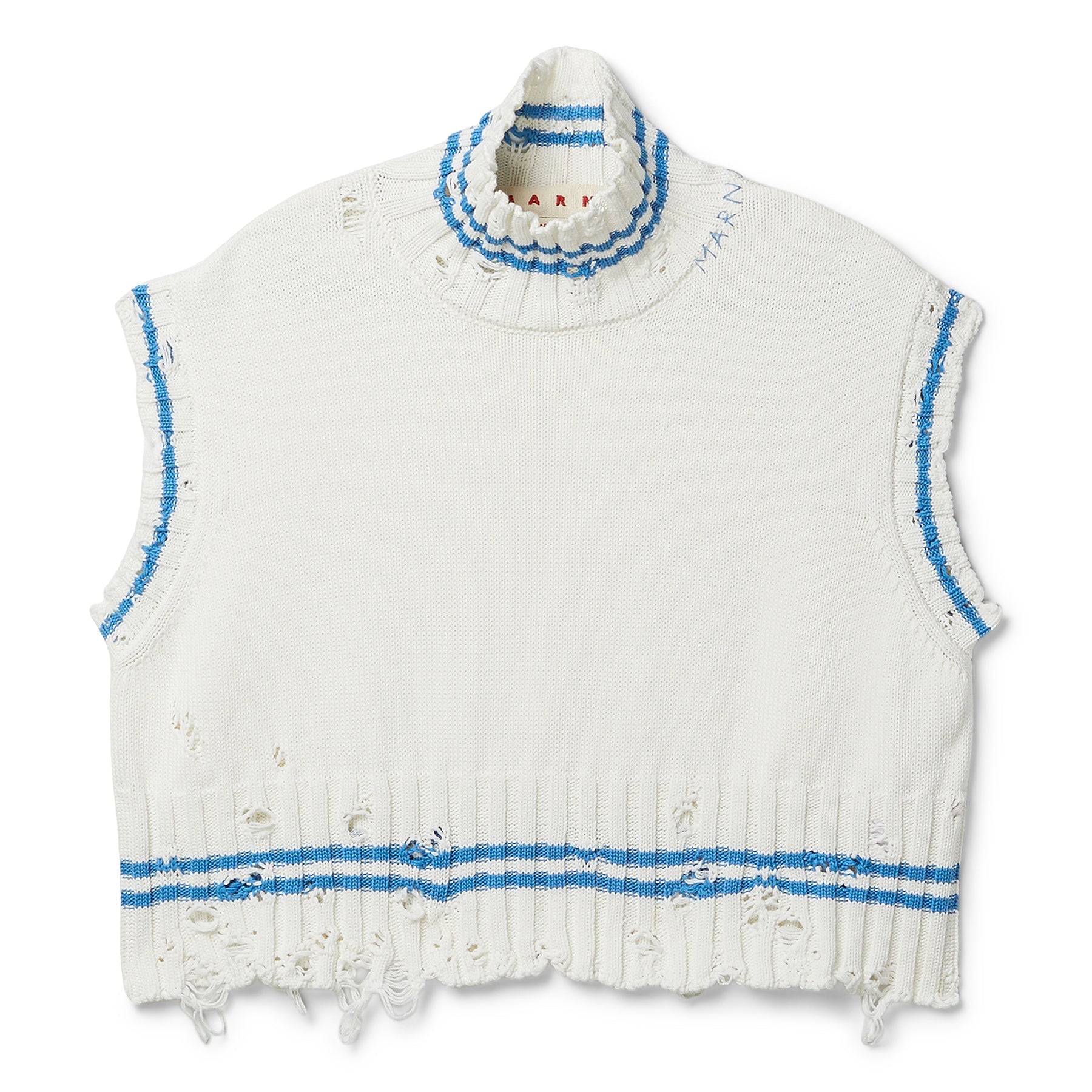 MARNI Cropped Turtleneck Sweater (Lily white) Top