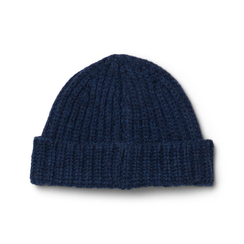 MARNI Hand-Stitched Logo Ribbed Beanie (Cornflower) Hats