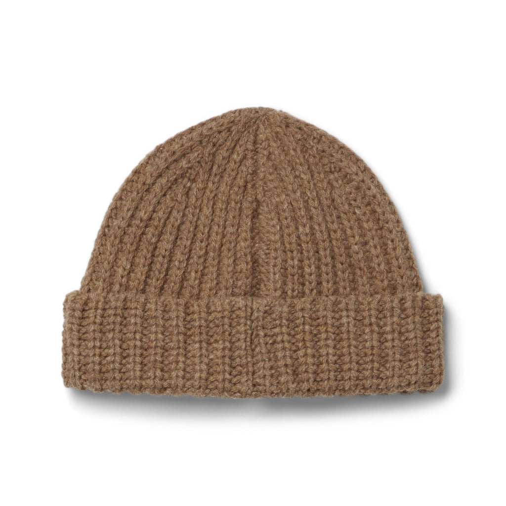 MARNI Hand-Stitched Logo Ribbed Beanie (Hazelnut) Hats